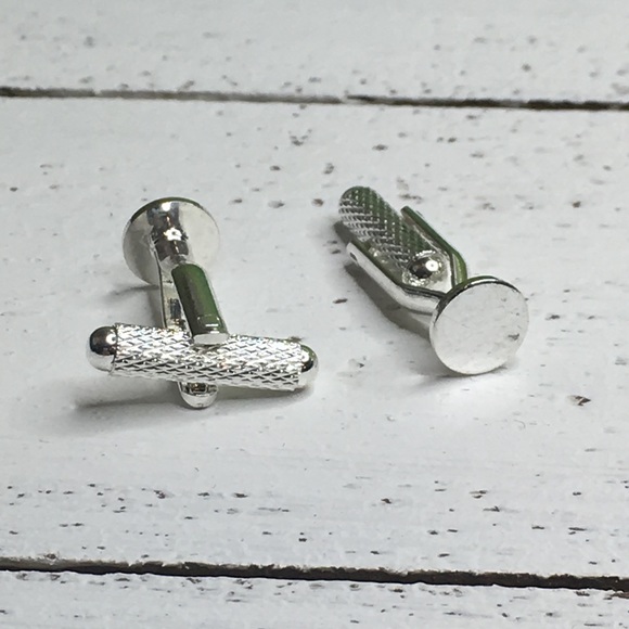 Silver Plated Round Copper Cufflinks 1 1/8” - Picture 2 of 7